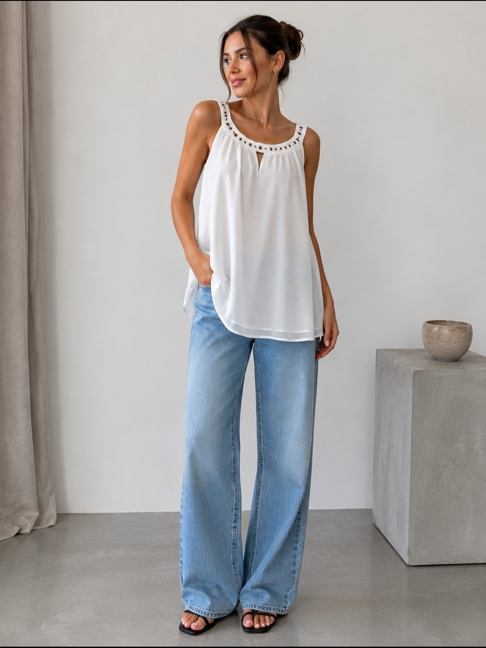 elegant white blouse from Le Château